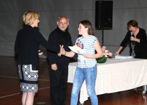Feri Lainšček med bralnimi značkarji na OŠ Braslovče