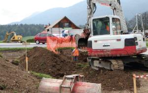 Gradnja krožišča v Malih Braslovčah